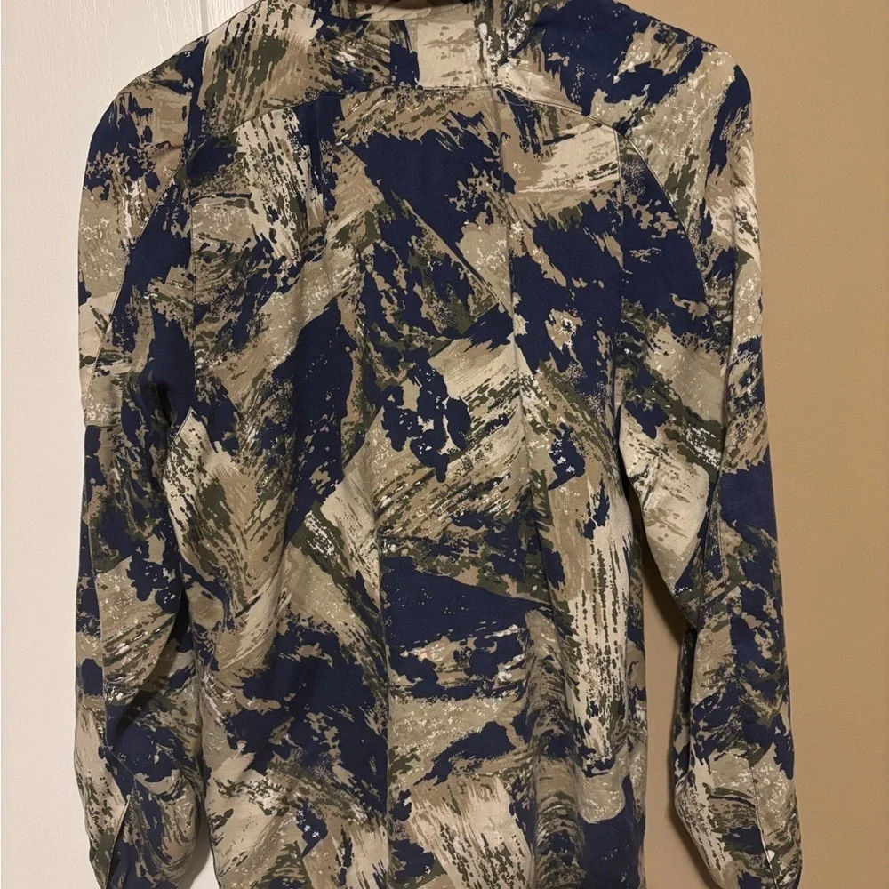 Rafaella Blue and Tan Button Down Shirt - Picture 4 of 7